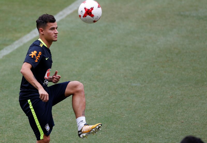 File picture shows Brazilu00e2u20acu2122s Philippe Coutinho controlling the ball during a training session ahead of their match against Colombia in Manaus, Brazil, September 3, 2017. u00e2u20acu201d Reuters pic
