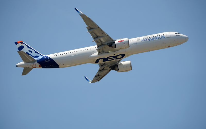 File picture shows an Airbus A321 Neo performing a flight display at Le Bourget airport on the opening day of the International Paris Air Show on June 19, 2017. u00e2u20acu201d AFP pic