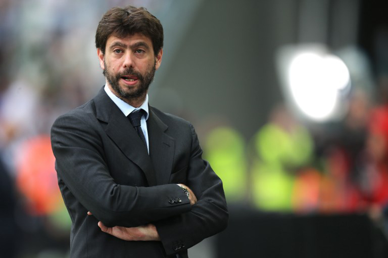 This file photo taken on May 23, 2015 shows Juventus' president Andrea Agnelli looking on during the Italian Serie A football match Juventus vs Napoli at the Juventus stadium in Turin. u00e2u20acu201d AFP pic
