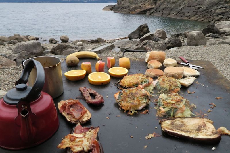 A la plancha lunch (cooked on a heated griddle) of beef and salmon trout. — TODAY pic