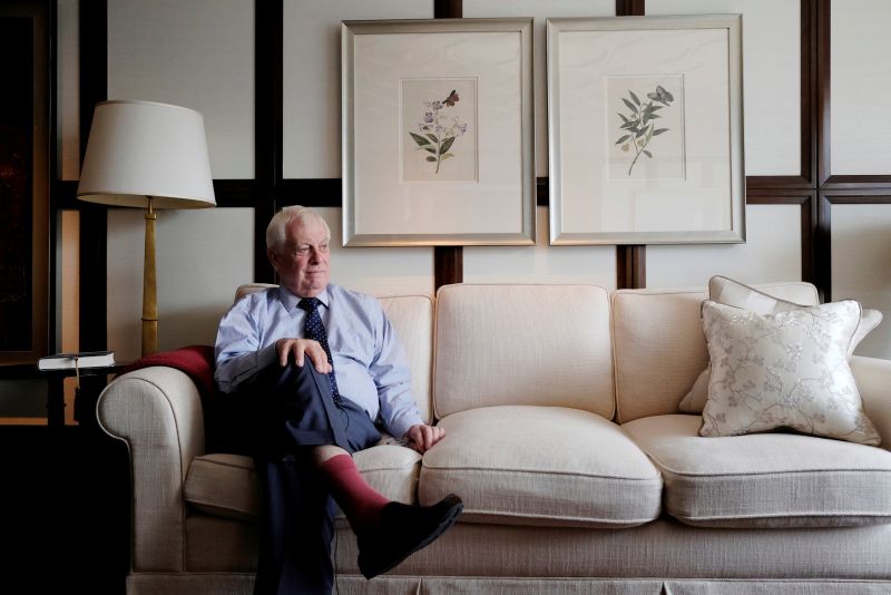 Former Hong Kong governor Chris Patten attends an interview in Hong Kong September 19, 2017. u00e2u20acu201d Reuters pic