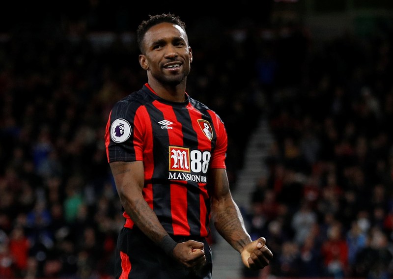 Bournemouth's Jermain Defoe celebrates scoring their second goal in the EPL match with Brighton at Bournemouth September 15, 2017. u00e2u20acu201d Reuters pic 
