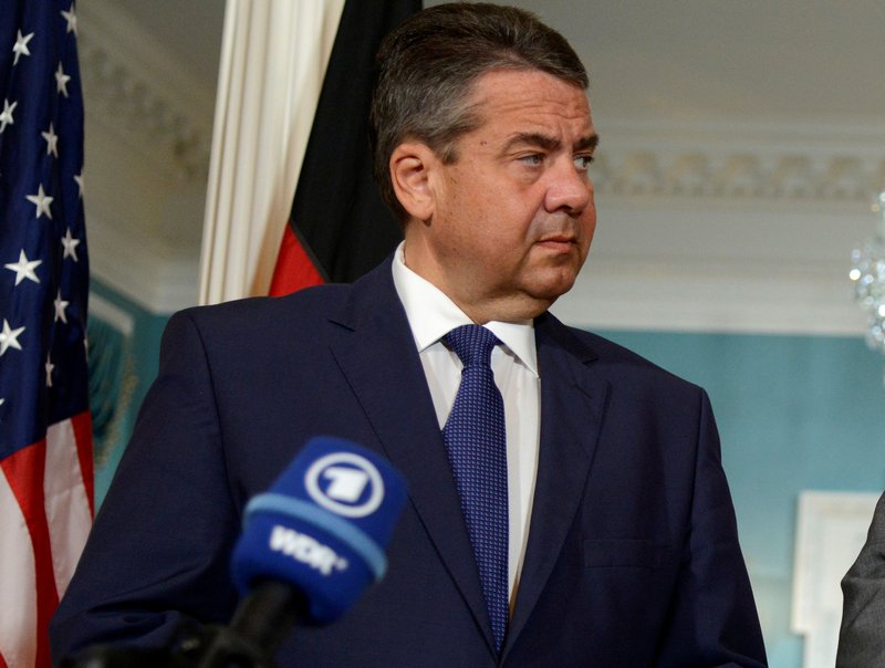 German Foreign Minister Sigmar Gabriel at a US State Department meeting in Washington August 29, 2017. u00e2u20acu201d Reuters pic 