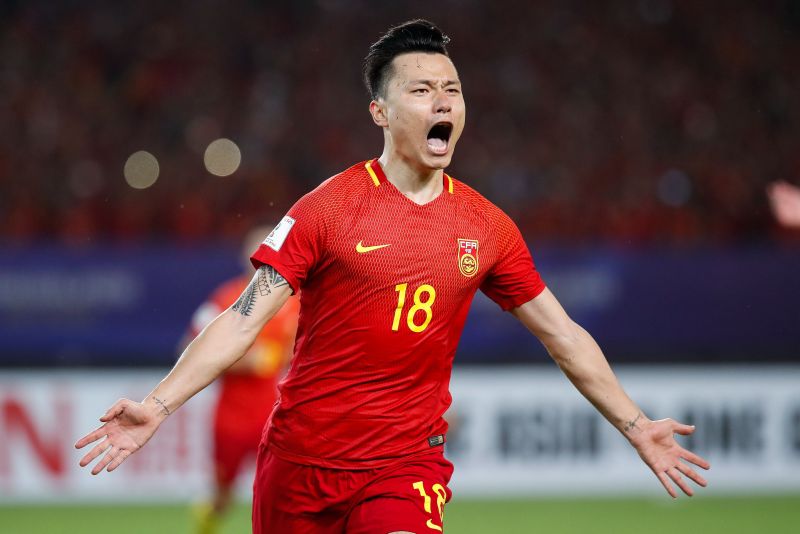 Gao Lin of China celebrates after scoring a goal from the penalty spot. u00e2u20acu2022 Reuters pic