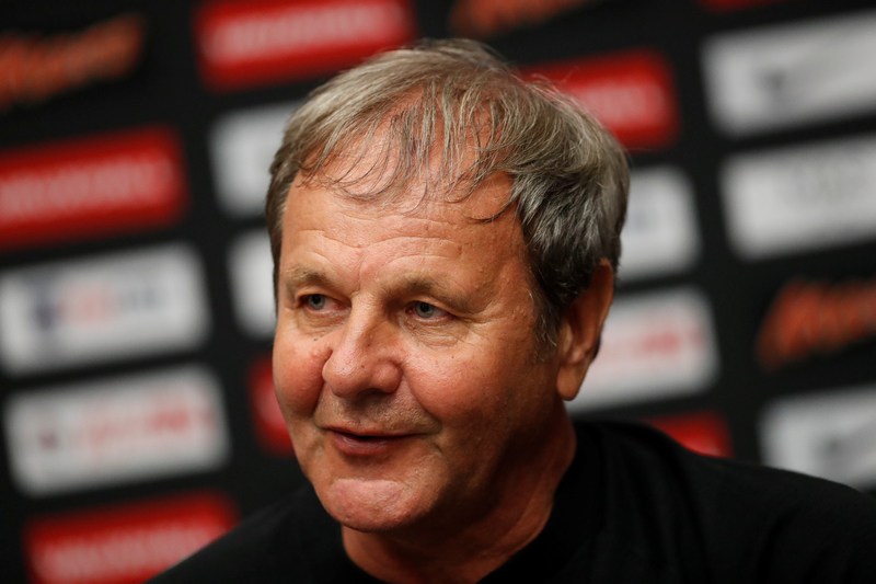 Slovakia coach Jan Kozak during the press conference in London September 3, 2017. u00e2u20acu201d Reuters pic
