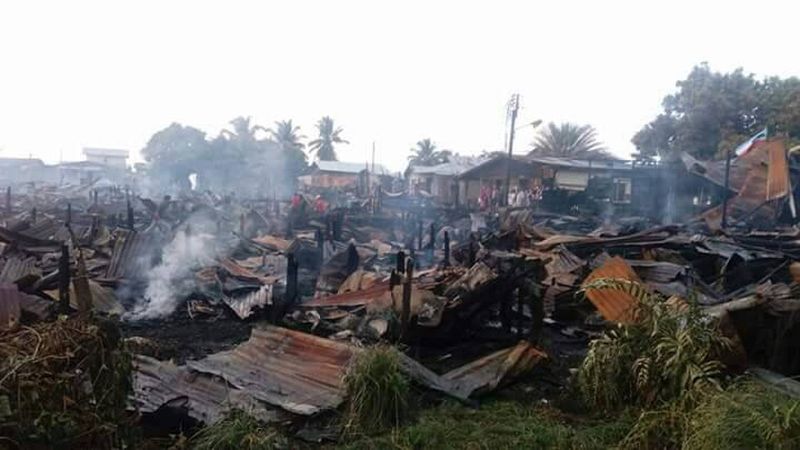 Over 60 houses in the Kampung Icebox squatter colony in Tawau were razed after a man burned his house down in a fit of rage. u00e2u20acu2022 Picture courtesy of Sabah Fire and Rescue Services Department