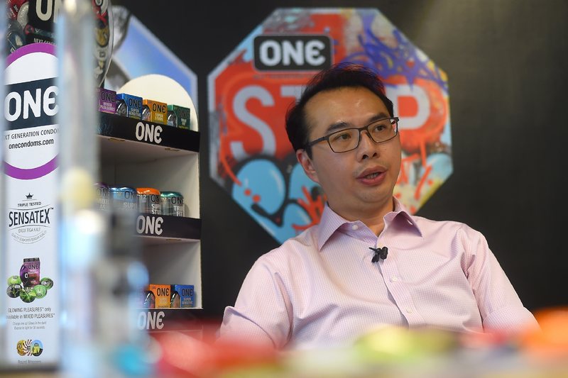 Malaysian condom-maker Karex Industries CEO Goh Miah Kiat during an interview at the company's headquarters in Port Klang September 20, 2017. — AFP pic