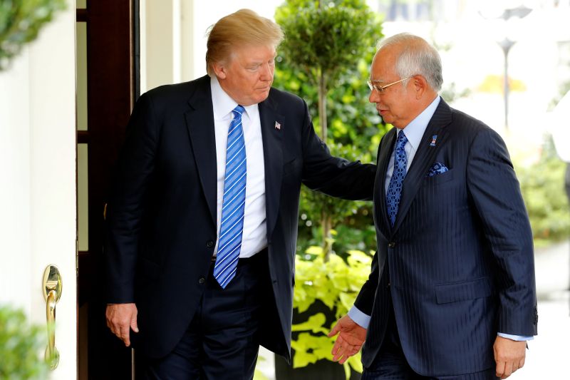 US President Donald Trump welcomes Malaysia's Prime Minister Datuk Seri Najib Razak to the White House in Washington September 13, 2017. u00e2u20acu201d Reuters pic