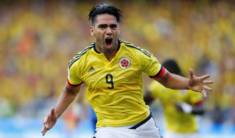 Radamel Falcao of Colombia celebrates after scoring his goal against Brazil. u00e2u20acu2022 Reuters pic