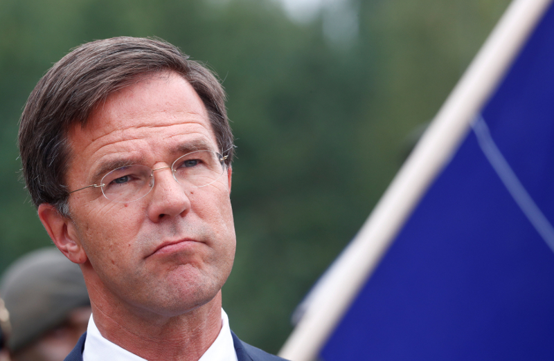 Dutch Prime Minister Mark Rutte listens during a news conference on the military training ground in Rukla August 11, 2017. u00e2u20acu201d Reuters pic