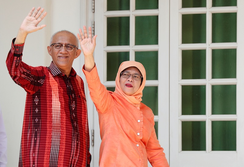 Former speaker of Singapore's parliament, Halimah Yacob, arrives to submit her presidential nomination papers at the nomination centre in Singapore September 13, 2017.u00c2u00a0u00e2u20acu201d Reuters pic 
