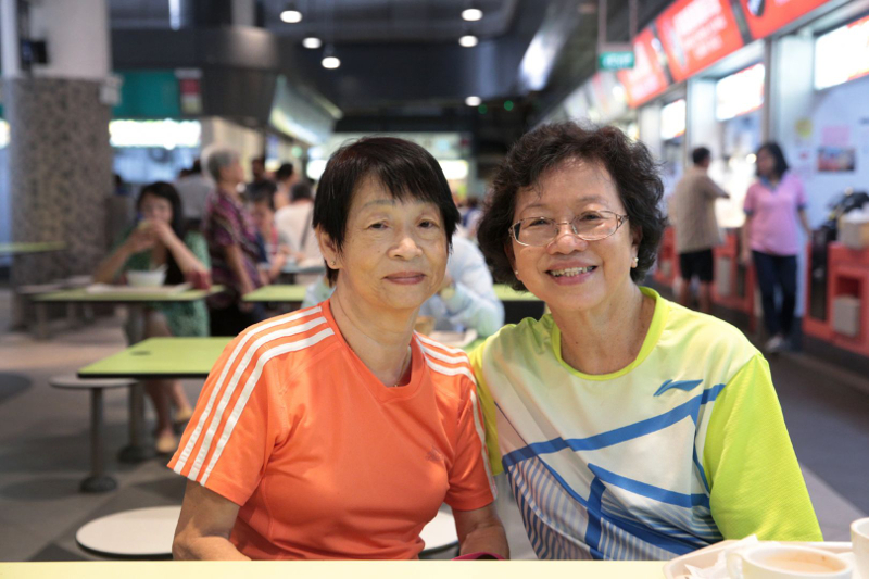 Mary Wong, 68, and Ong Ham Chaw, 74. Tampines resident Wong has a mobile phone but she leaves it at home as she does not like ‘disturbances’ or ‘nonsense’ messages.