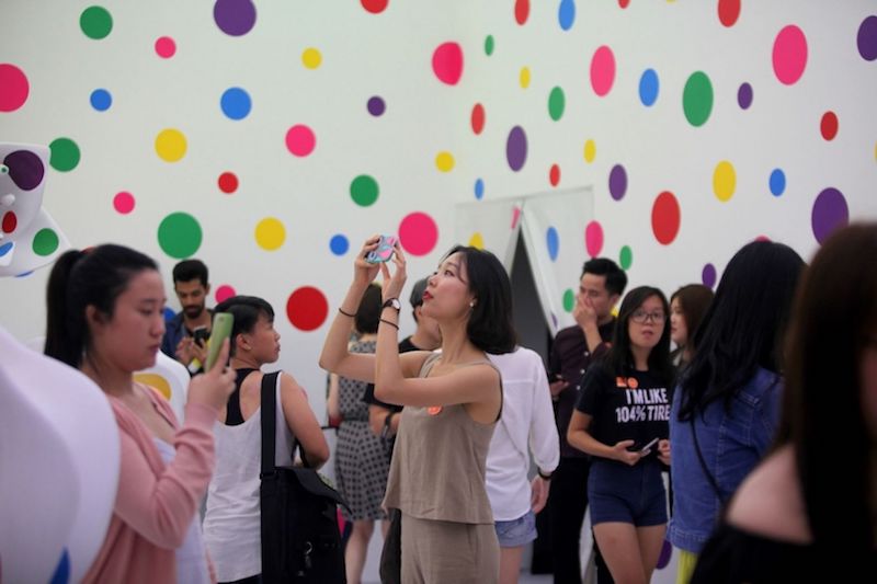 More than 235,000 people went to Yayoi Kusamau00e2u20acu2122s exhibition at the National Gallery Singapore, the highest number of visitors for a single exhibition at the museum since its opening. u00e2u20acu201d Handout via TODAY