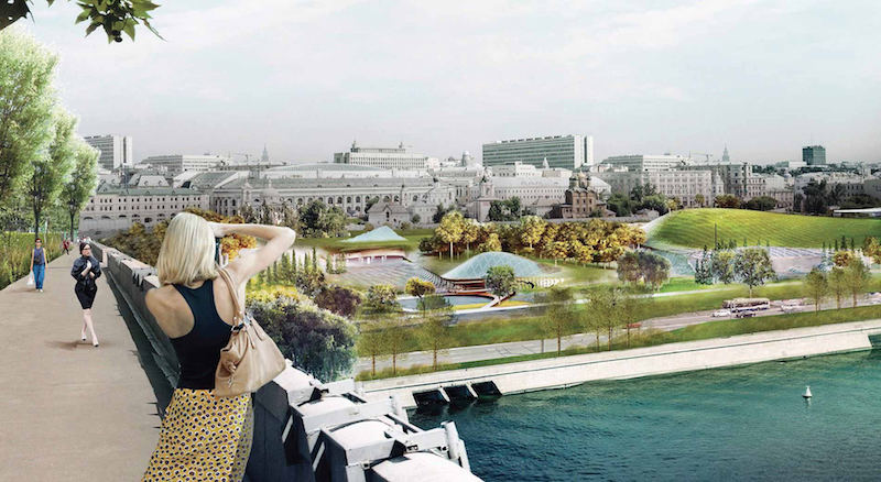 Zaryadye Park has replaced a gigantic Soviet-era hotel on the banks of the Moscow river, which was demolished in 2006. u00e2u20acu201d Handout via AFP