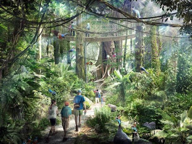 An artist's impression of the rainforest walk at Mandai's integrated nature and wildlife hub. u00e2u20acu201d Picture courtesy of Mandai Park Holdings via TODAY