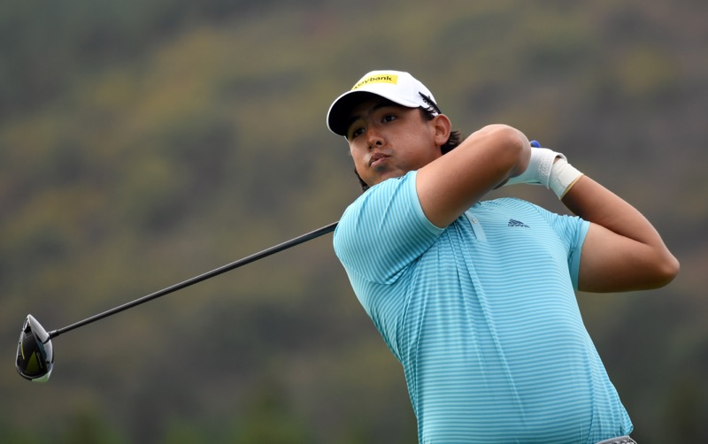 Gavin Kyle Green of of Malaysia tees off on the 16th hole during the first round of the CJ Cup golf tournament, the US PGA Touru00e2u20acu2122s first foray into South Korea, at Nine Bridges in Jeju Island on October 19, 2017. u00e2u20acu201d AFP pic