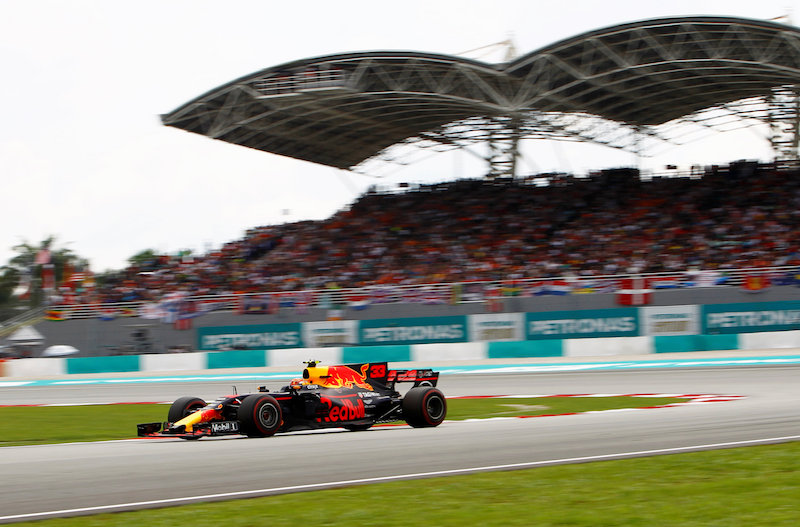 Redbullu00e2u20acu2122s Max Verstappen races during the F1 Malaysia Grand Prix in Sepang October 1, 2017. u00e2u20acu201d Reuters pic