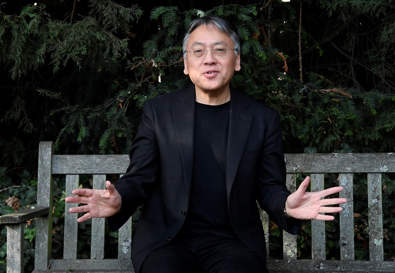 Author Kazuo Ishiguro speaks to the media outside his home, following the announcement that he has won the Nobel Prize for Literature in London October 5, 2017. u00e2u20acu201d Reuters pic