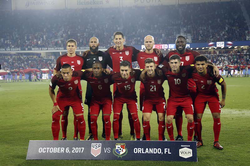 The USA starting line-up poses for a group photo prior to the game against the Panama in Orlando October 6, 2017. u00e2u20acu201d Kim Klement-USA TODAY Sports pic via Reuters
