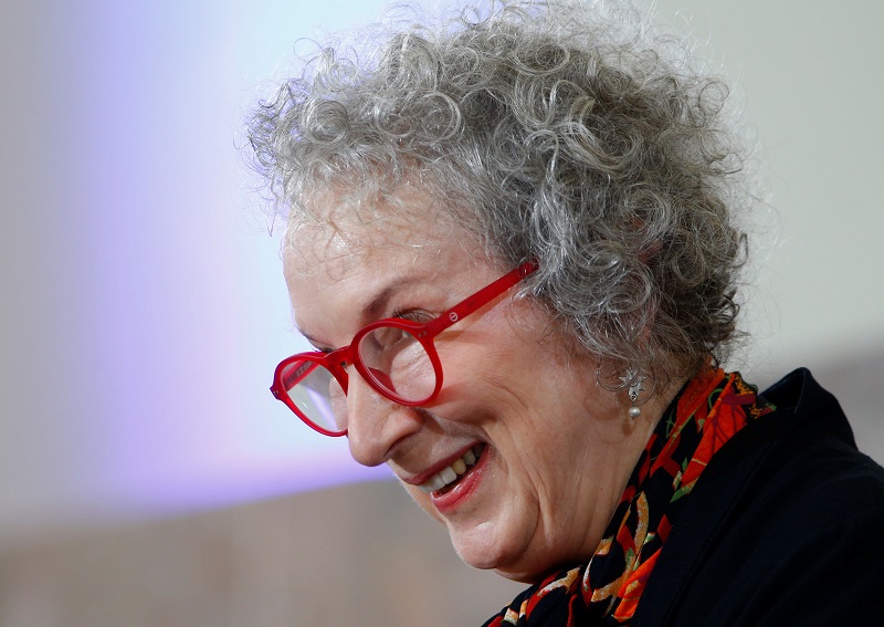 Award winner Canadian writer Margaret Atwood smiles as she speaks during the ceremony of the Peace Prize of the German Book Trade at the Church of St Paul in Frankfurt October 15, 2017. u00e2u20acu201d Reuters pic