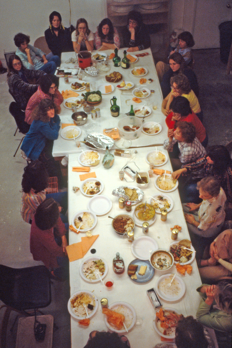 Thursday Night Potluck with ‘The Dinner Party’ Workers, 1978.