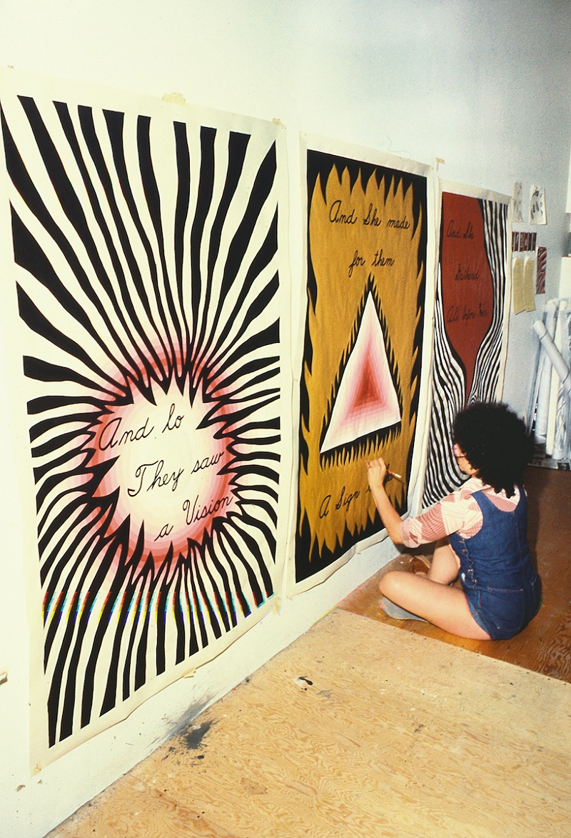 Judy Chicago Designing the Entry Banners for ‘The Dinner Party,’ 1978.