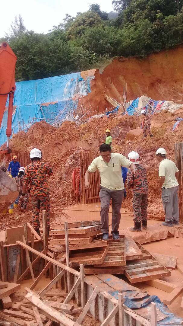 The cause of the landslide is not immediately known, but the island has experienced repeated flash floods in recent months. ― Picture by Malay Mail