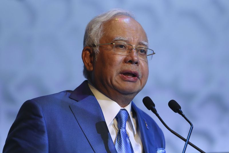 Datuk Seri Najib Razak speaks at the launch of the design concept for the KL-Singapore High-Speed Rail (HSR) station at the Malaysia International Trade and Exhibition Centre in Kuala Lumpur October 17, 2017. u00e2u20acu2022 Picture by Yusof Mat Isa