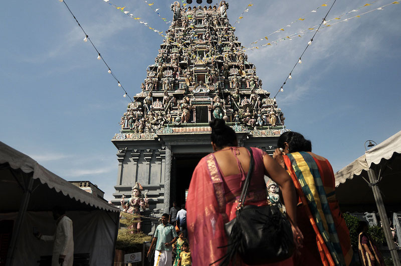 Hindu devotees perform Deepavali prayers at a temple in Puchong, Selangor, October 18, 2017. u00e2u20acu201d Picture by Miera Zulyana