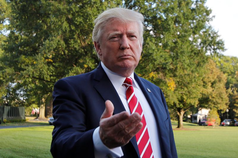 US President Donald Trump talks to the media on South Lawn of the White House in Washington before his departure to Greensboro, North Carolina, October 7, 2017. u00e2u20acu201d Reuters pic