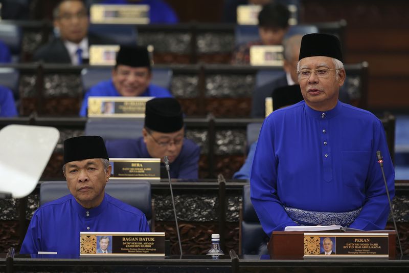 Prime Minister Datuk Seri Najib Razak tabling Budget 2018 in the Dewan Rakyat, October 27, 2017. u00e2u20acu201d Picture by Yusof Mat Isa