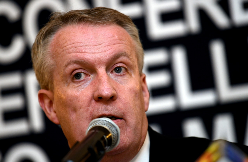 Outgoing Malaysia Airlines CEO Peter Bellew speaks at a press conference in Kuala Lumpur October 22, 2017. u00e2u20acu201d Bernama pic
