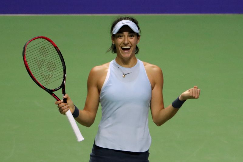 France's Caroline Garcia (pic) celebrates after winning her group stage match against world No. 6 Caroline Wozniacki. u00e2u20acu2022 Reuters pic