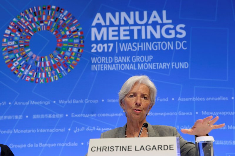 International Monetary Fund Managing Director Christine Lagarde speaks at the opening news conference of the IMF/World Bank annual meetings in Washington October 12, 2017. u00e2u20acu201d Reuters pic