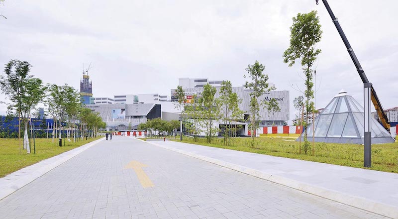 The glass pyramid (right) at the MRT station. u00e2u20acu201d Malay Mail pic
