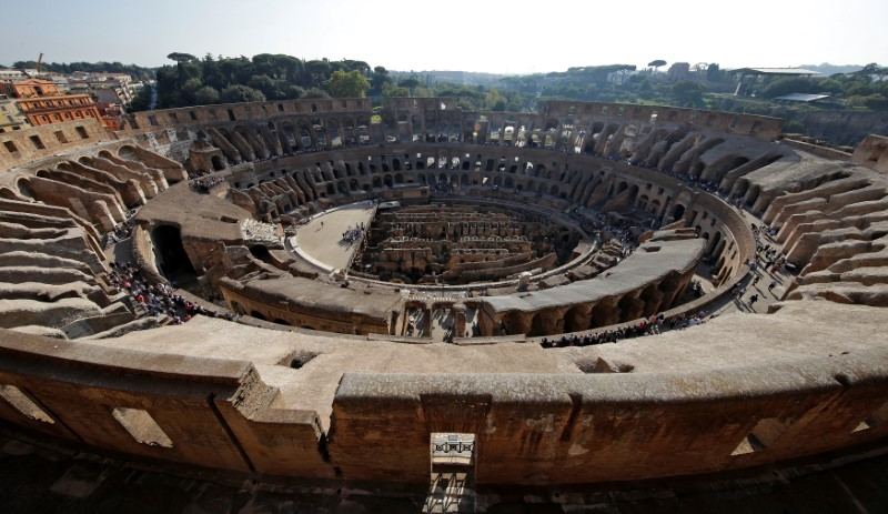 A general view from the top terrace of the Colosseum in Rome October 17, 2017. u00e2u20acu201d Reuters pi