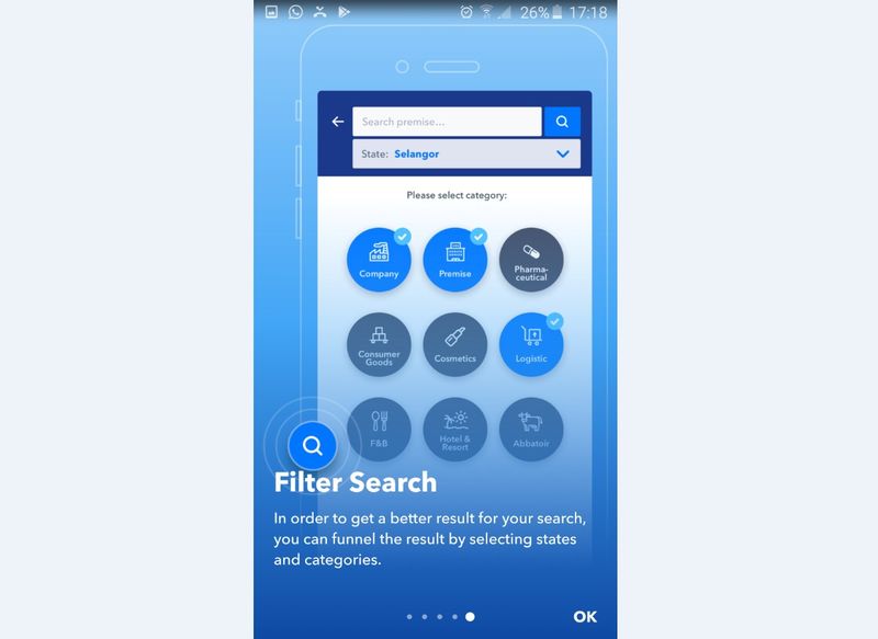Jakimu00e2u20acu2122s halal appu00e2u20acu2122s search engine and search categories.