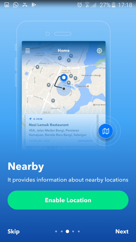 User-friendly map directing users to the nearest halal certified premises such as restaurants.