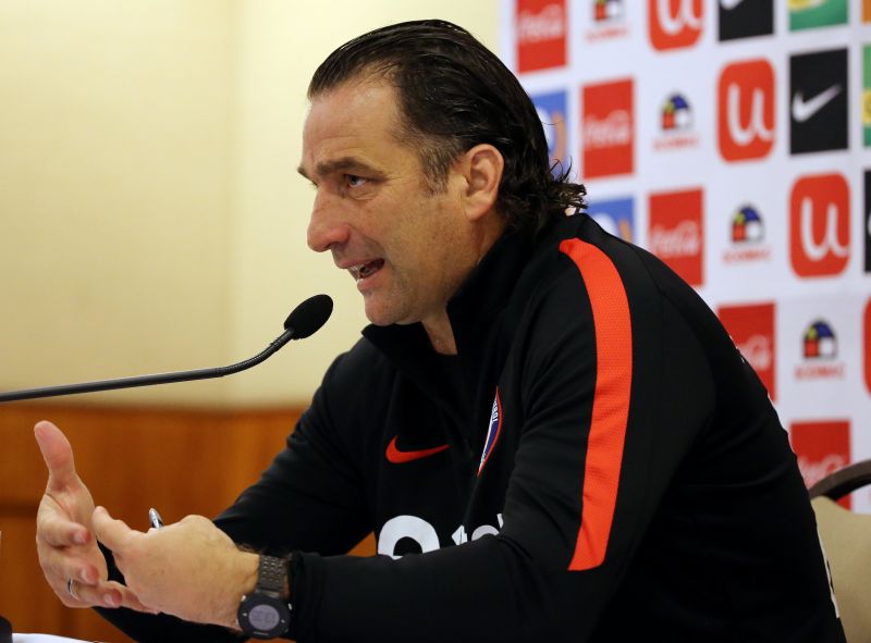 Chile's head coach Juan Antonio Pizzi attends a news conference. u00e2u20acu201d Reuters pic