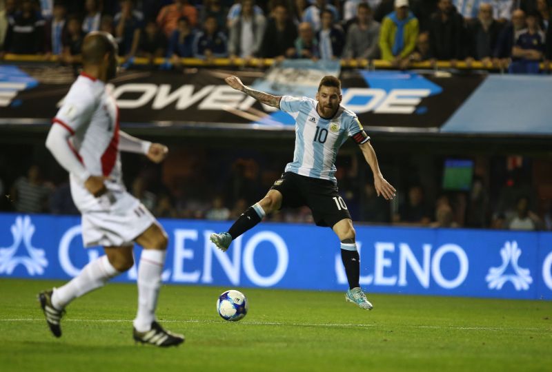 Lionel Messi of Argentina in action during the match against Peru. u00e2u20acu2022 Reuters pic