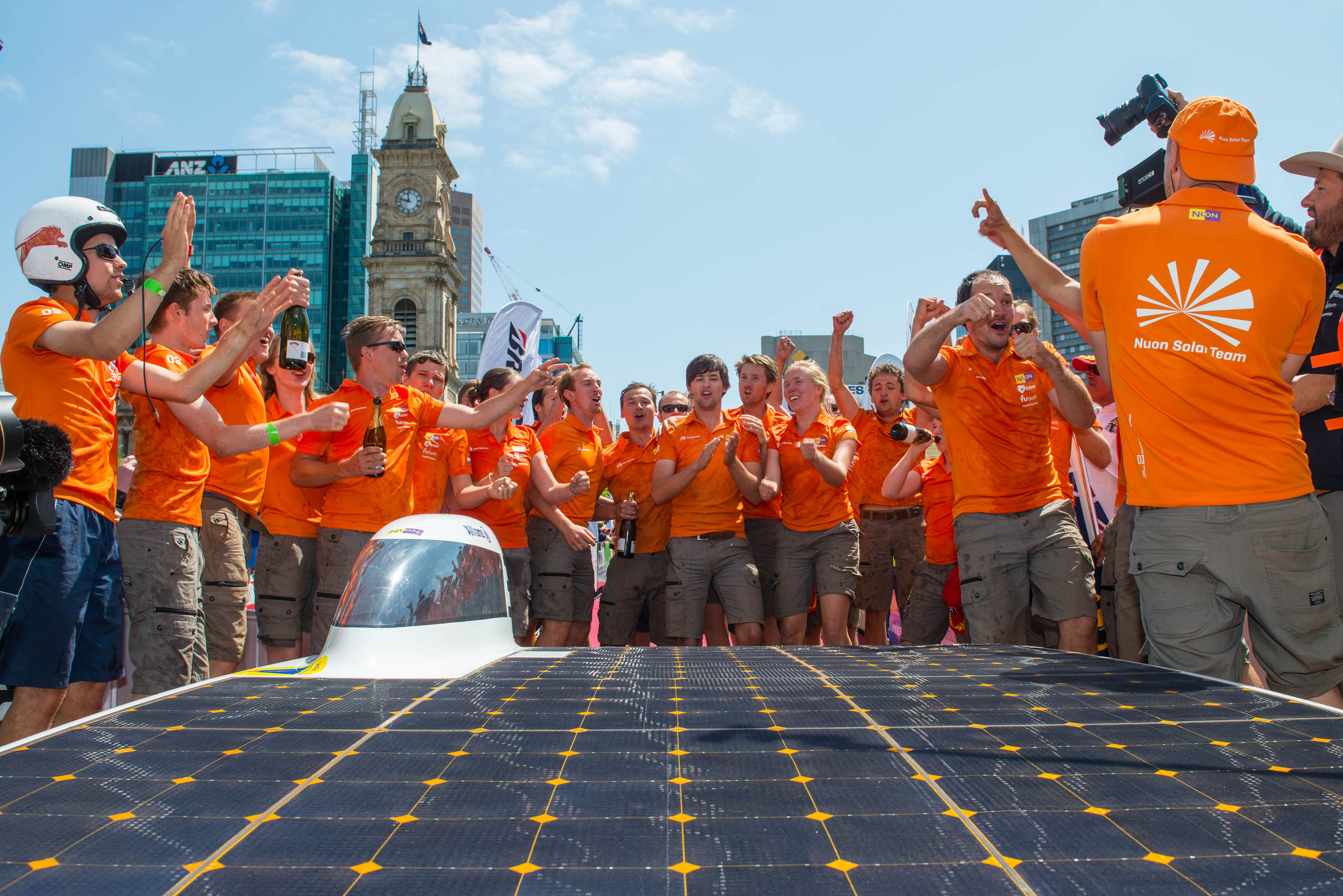 Archive photo of Dutch team and Nuna solar car in 2015. u00e2u20acu201d AFP pic 