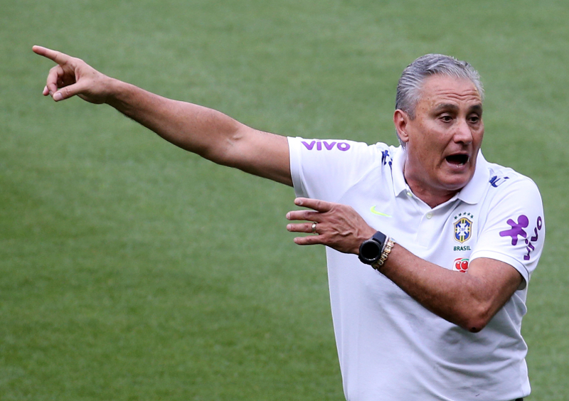 Brazilu00e2u20acu2122s head coach Tite attends his squad training session ahead of their 2018 World Cup Qualification match against Chile at Sao Paulo October 9, 2017. u00e2u20acu201d Reuters pic