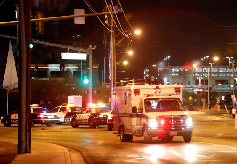 An ambulance leaves the concert venue after a mass shooting at a music festival on the Las Vegas Strip in Las Vegas, Nevada October 1, 2017. u00e2u20acu201d Reuters pic