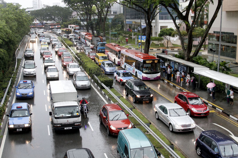 Singapore today announced it will stop adding cars on its roads next year. u00e2u20acu201d TODAY pic