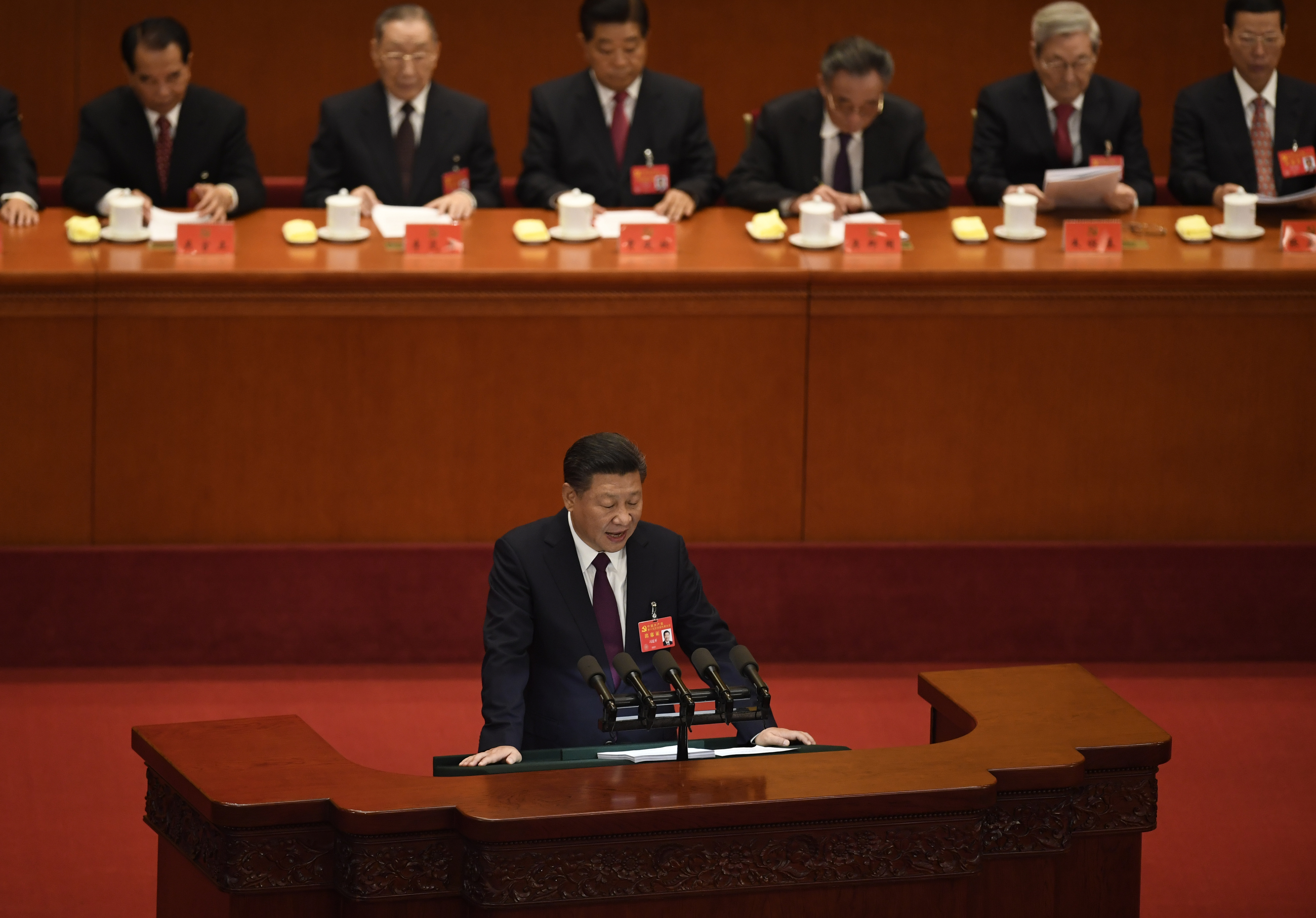 Chinese President Xi Jinping delivers a speech at the opening session of the Chinese Communist Party's five-yearly Congress at the Great Hall of the People in Beijing on October 18, 2017. u00e2u20acu201d Reuters pic 