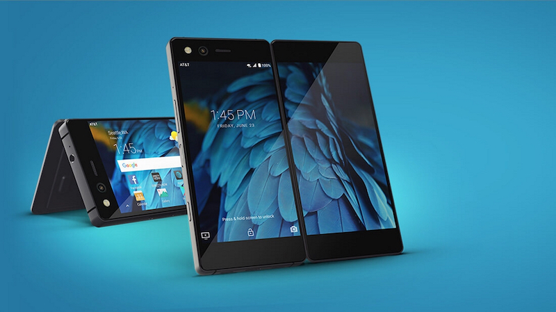 ZTEu00e2u20acu2122s twin-screen Axon M is something of a curiosity. u00e2u20acu201d AFP pic