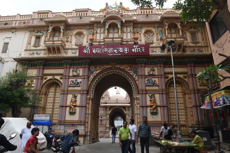 The entrance gate of the nearly 200-year-old Swaminarayan Kalupur Temple in Ahmedabad July 31, 2017. u00e2u20acu201d AFP pic
