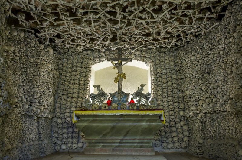 This picture shows the inside of the St Bartholomewu00e2u20acu2122s Church also known as the Skull Chapel in Czermna District of Kudowa, Poland, October 31, 2017. u00e2u20acu201d AFP pic