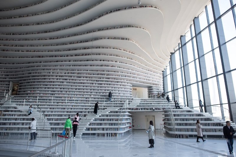 A general view of the Tianjin Binhai Library November 16, 2017. u00e2u20acu201d AFP pic