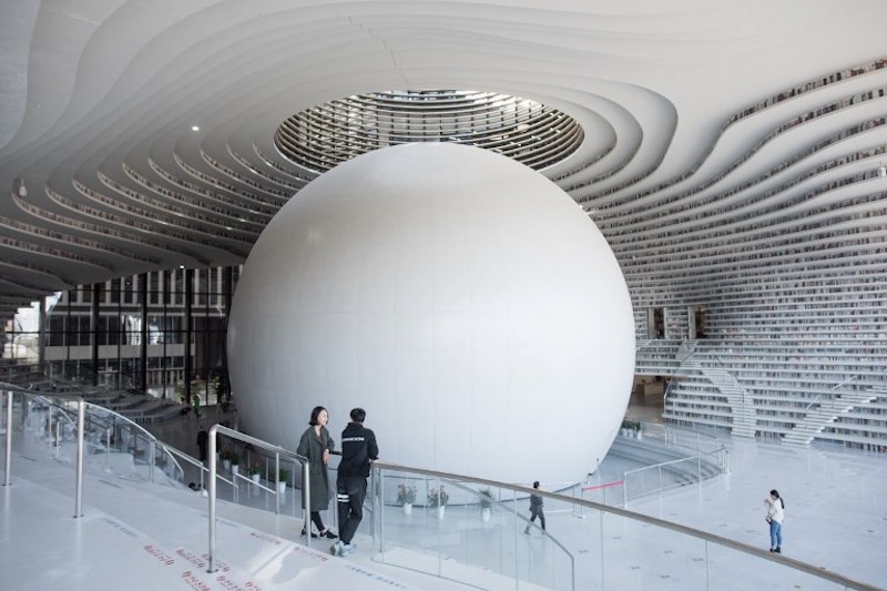 A general view of the Tianjin Binhai Library November 16, 2017. — AFP pic